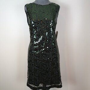 Designer Jessica Simpson Forest Green Sequined Mini Dress Size 8 NWT $148